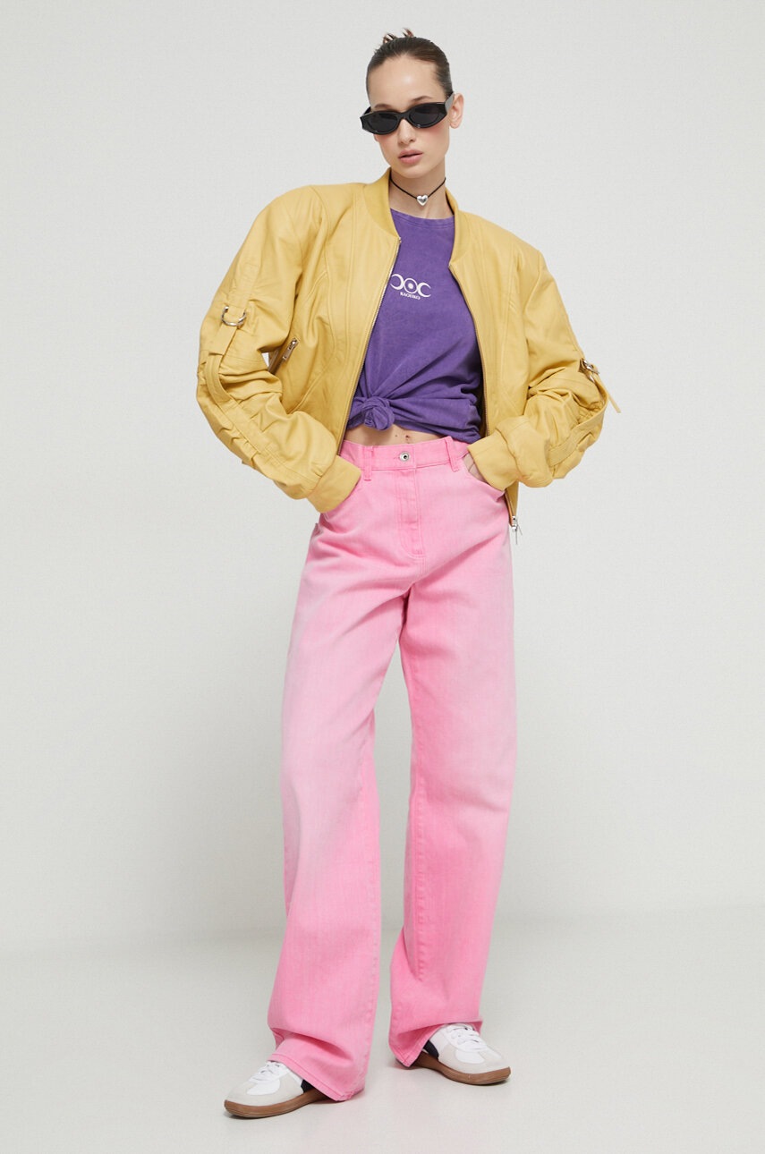 Βαμβακερό μπλουζάκι Kaotiko χρώμα: μοβ φωτογραφία