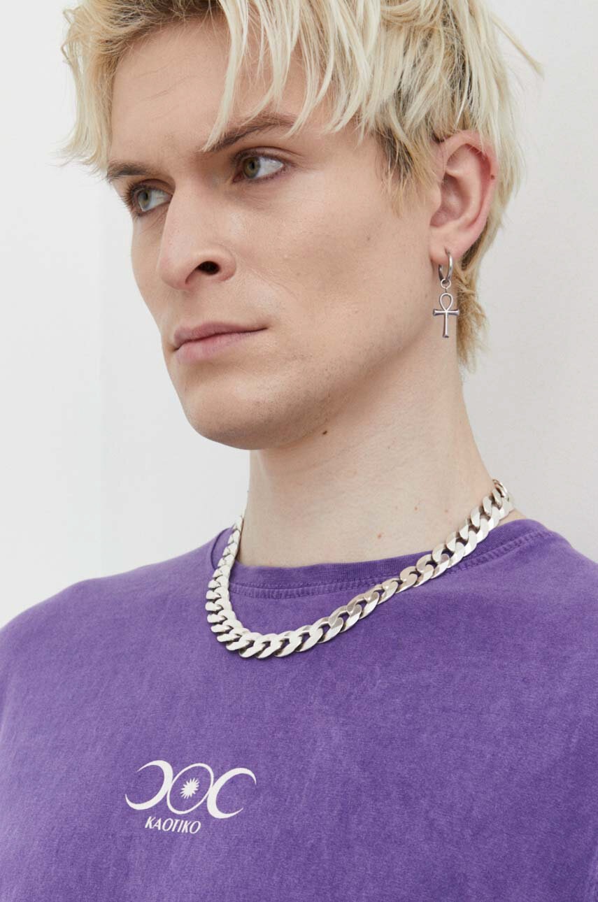 Βαμβακερό μπλουζάκι Kaotiko χρώμα: μοβ φωτογραφία