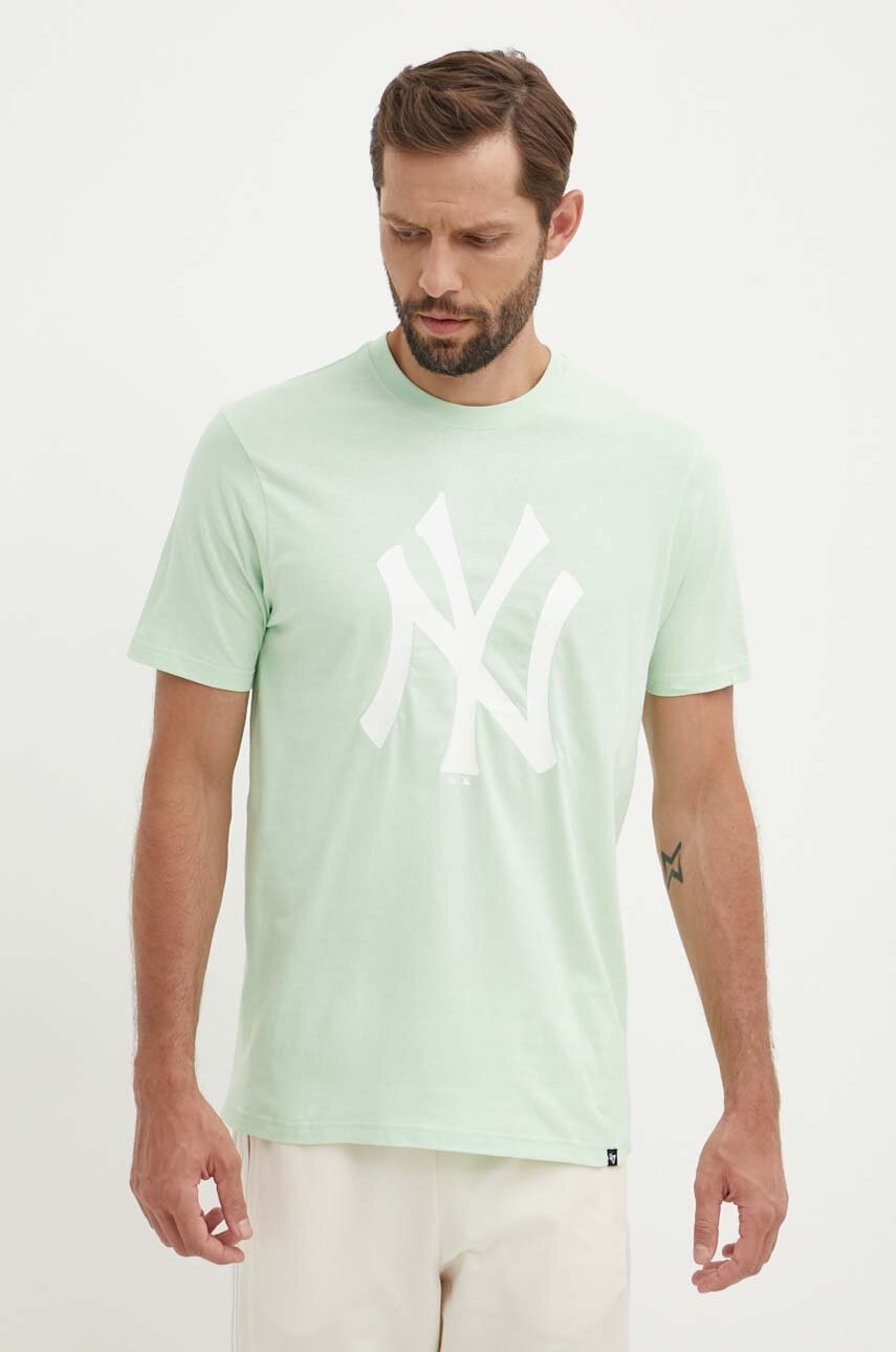 Βαμβακερό μπλουζάκι 47 brand MLB New York Yankees χρώμα: πράσινο, BB017TEMIME617763B0 φωτογραφία