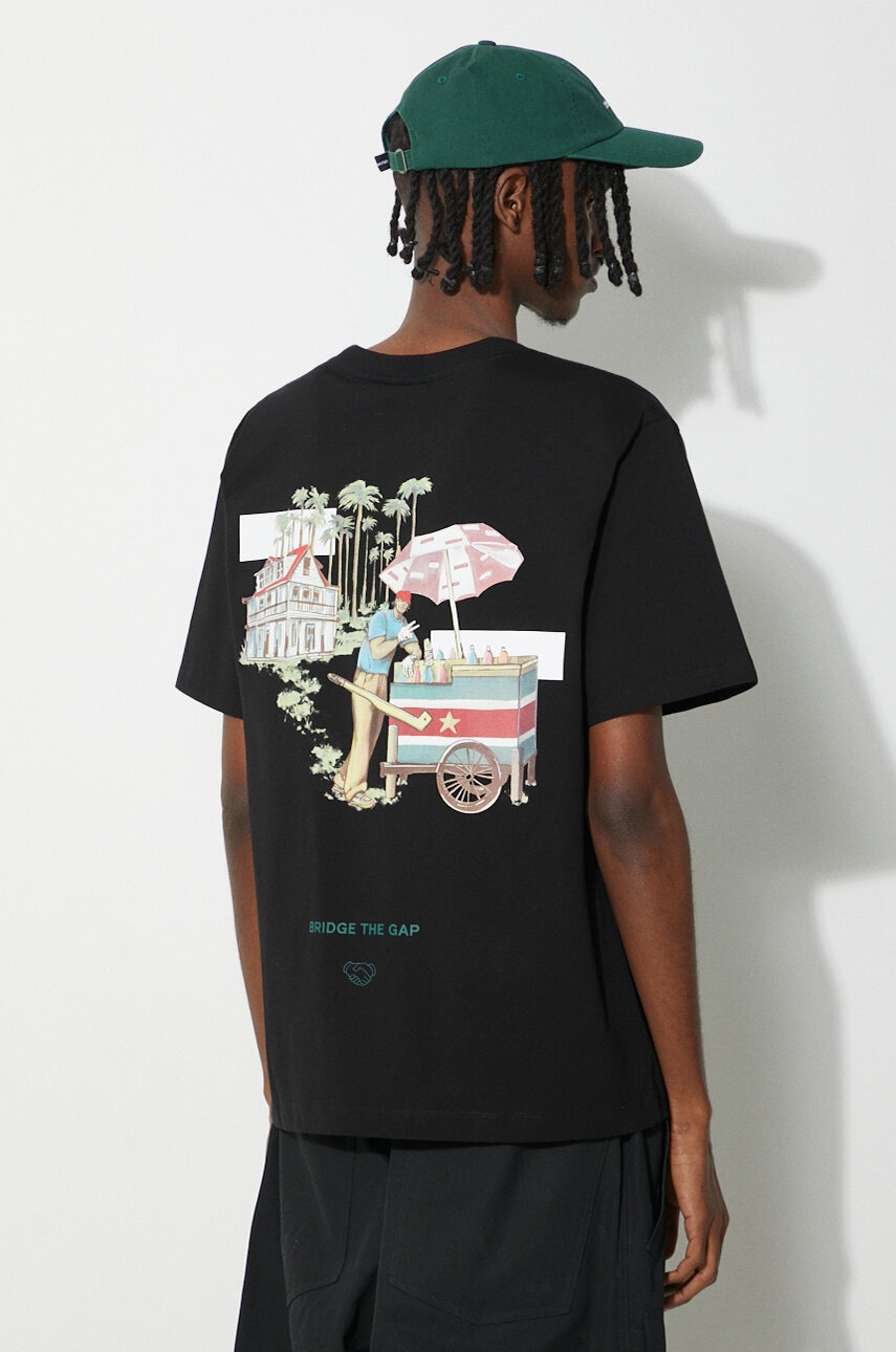 Filling Pieces tricou din bumbac Ice Vendor culoarea negru, cu imprimeu, 74434011861