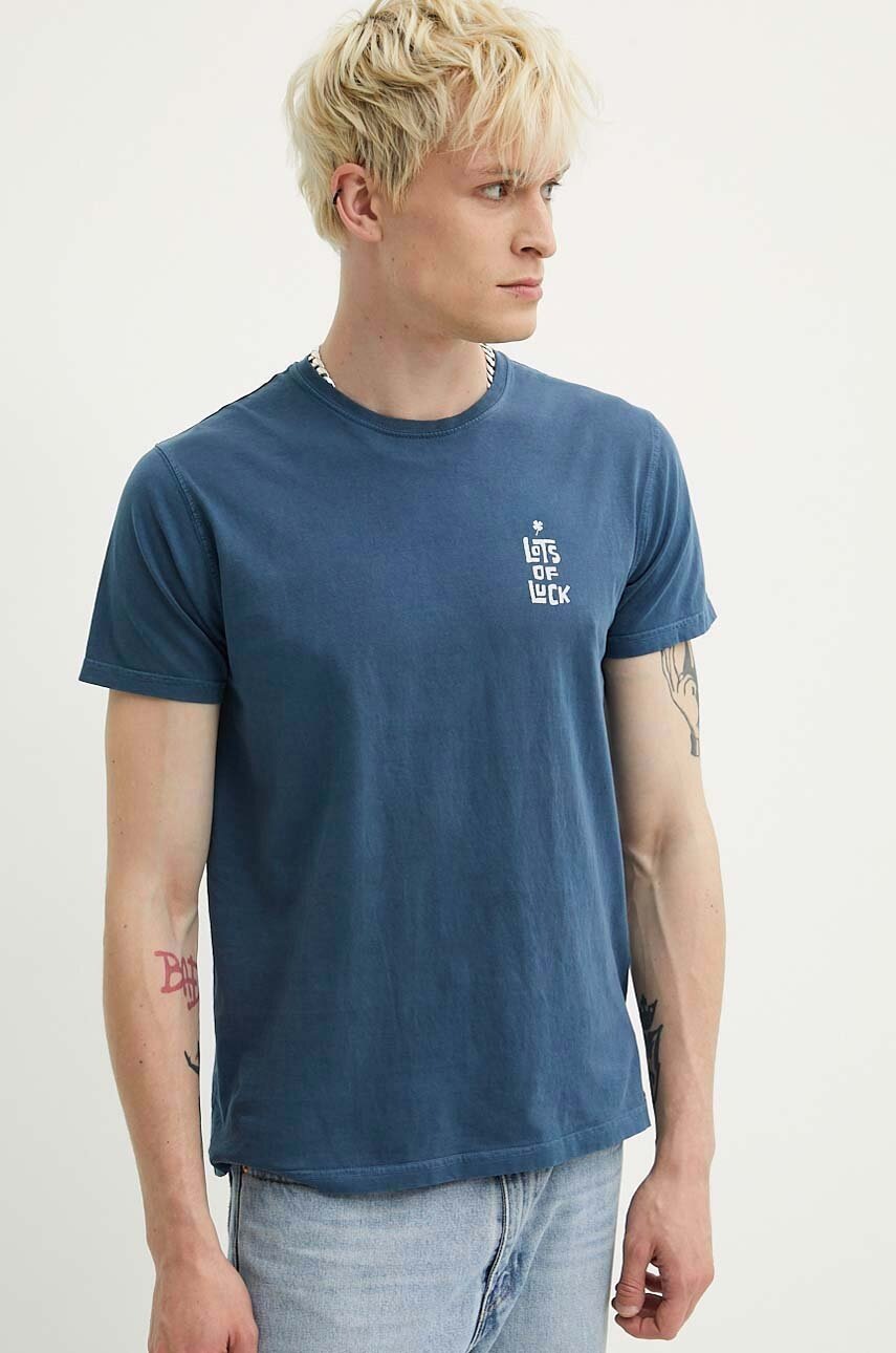 Βαμβακερό μπλουζάκι Kaotiko χρώμα: τιρκουάζ, AM010-01-G002 φωτογραφία