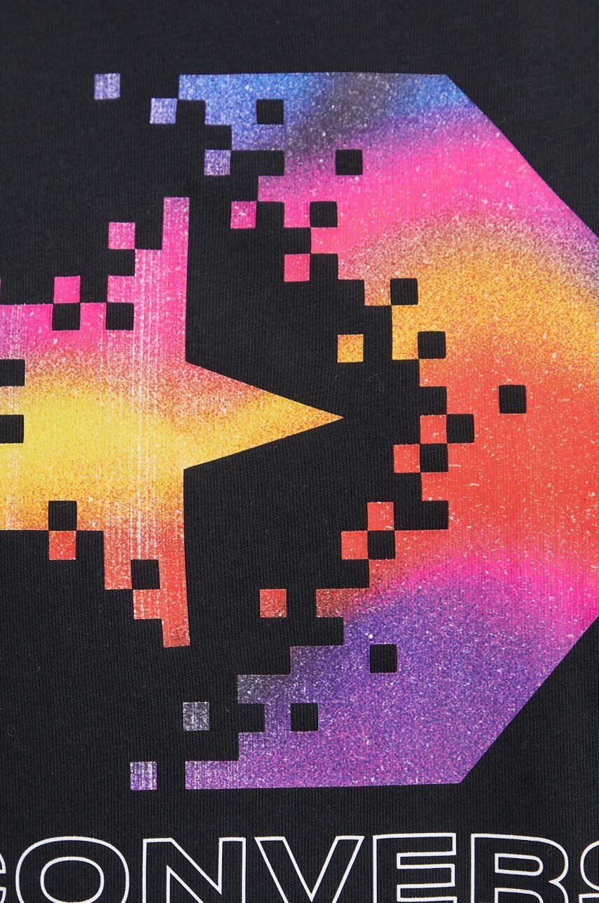 Βαμβακερό μπλουζάκι Converse χρώμα: μαύρο, 10026364-A02 φωτογραφία