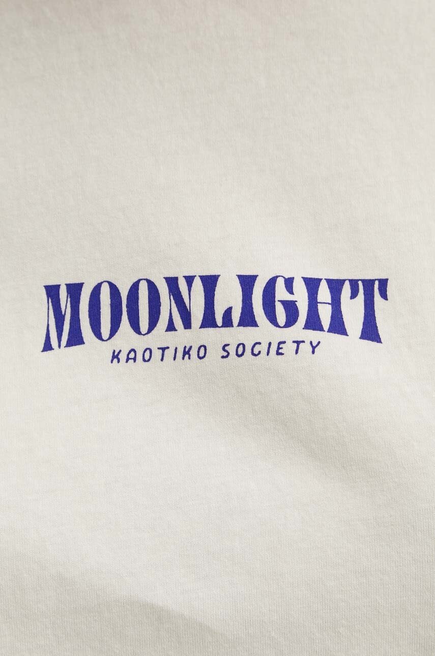 Βαμβακερό μπλουζάκι Kaotiko χρώμα: μπεζ, AN003-01-G002 φωτογραφία