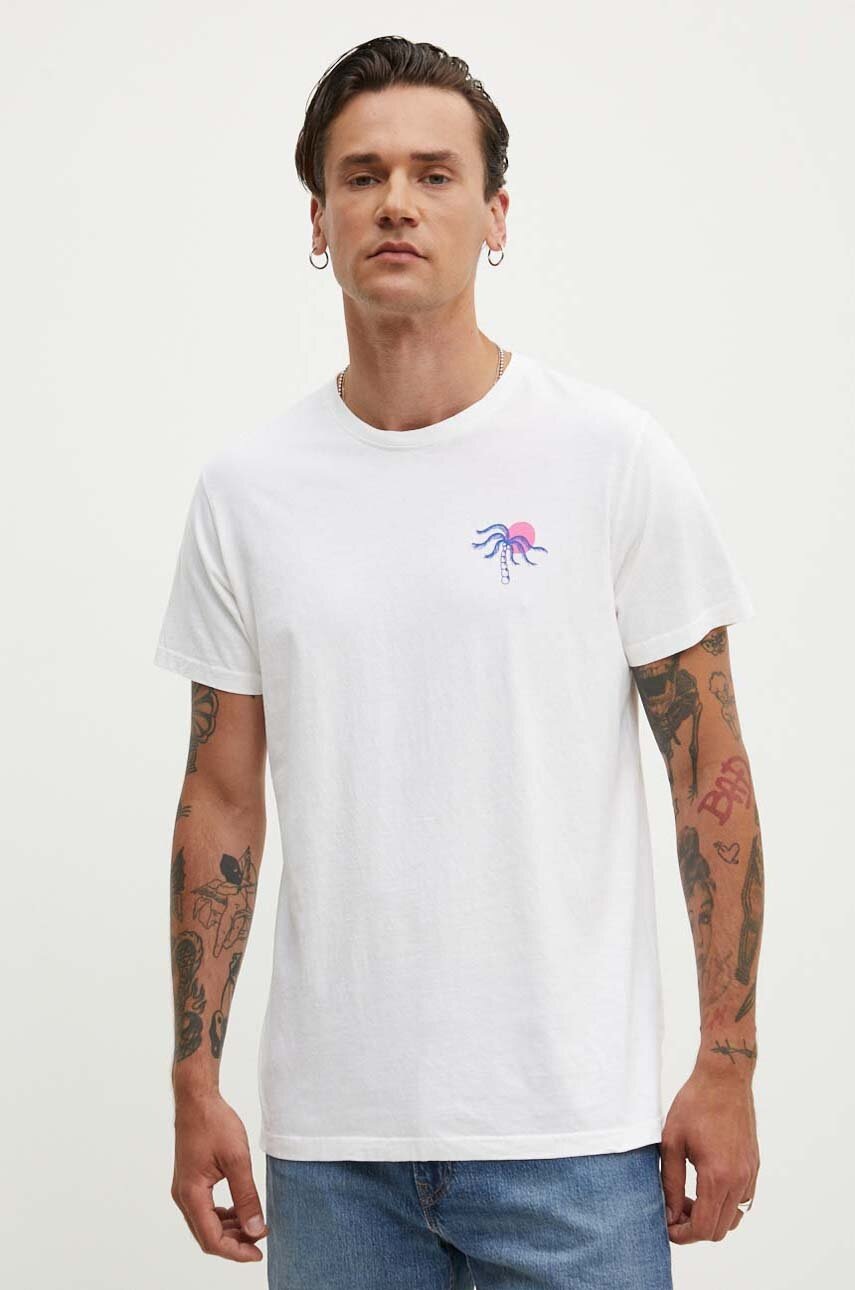 Βαμβακερό μπλουζάκι Kaotiko χρώμα: άσπρο, AO046-01-G002 φωτογραφία