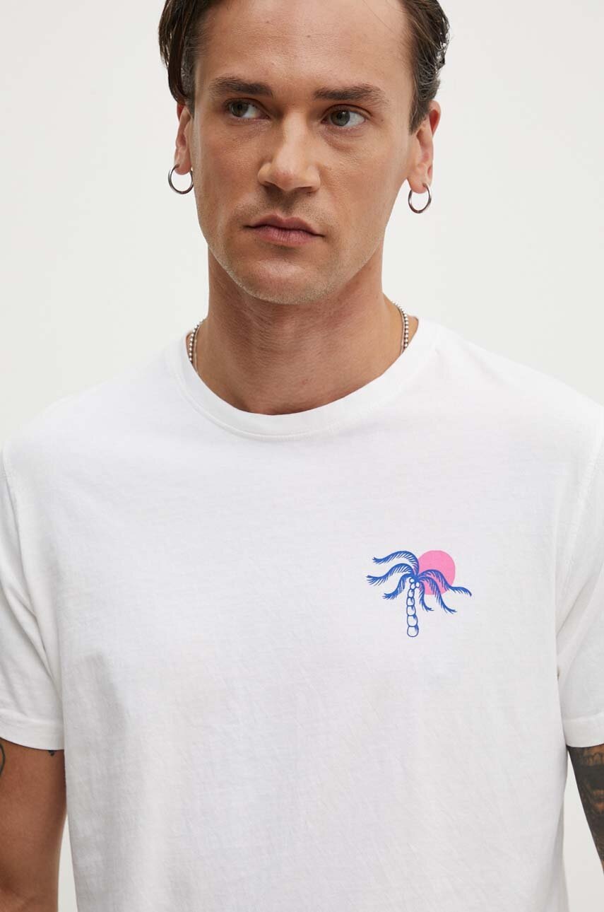 Βαμβακερό μπλουζάκι Kaotiko χρώμα: άσπρο, AO046-01-G002 φωτογραφία