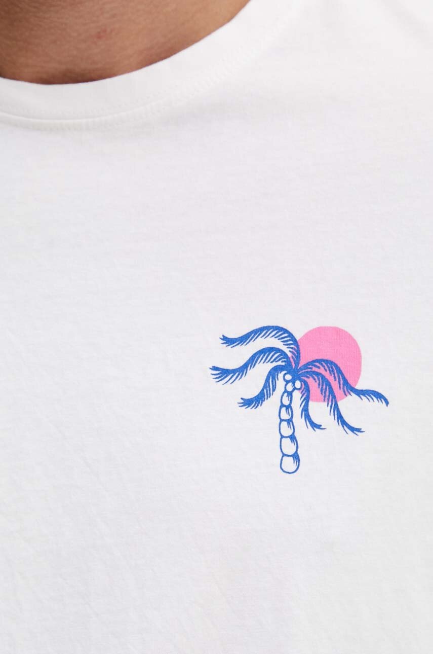 Βαμβακερό μπλουζάκι Kaotiko χρώμα: άσπρο, AO046-01-G002 φωτογραφία