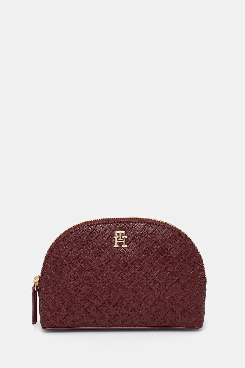 Levně Kosmetická taška Tommy Hilfiger vínová barva, AW0AW17339