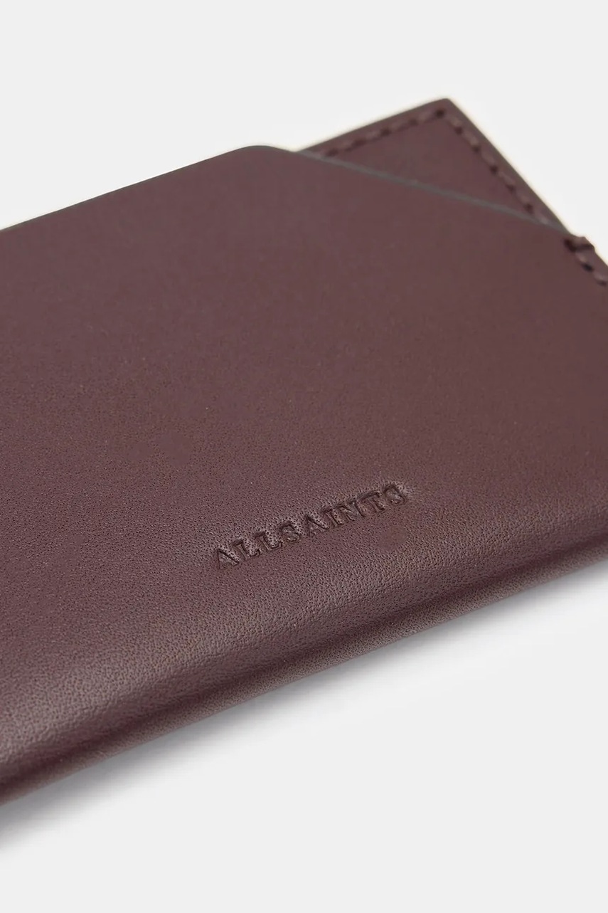 Δερμάτινη θήκη για κάρτες AllSaints HEX CARDHOLDER χρώμα: μπορντό, W398XB φωτογραφία