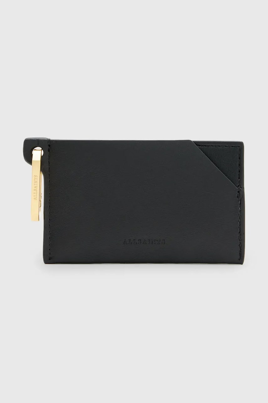 AllSaints carcasa din piele HEX CARDHOLDER culoarea negru, W398XB