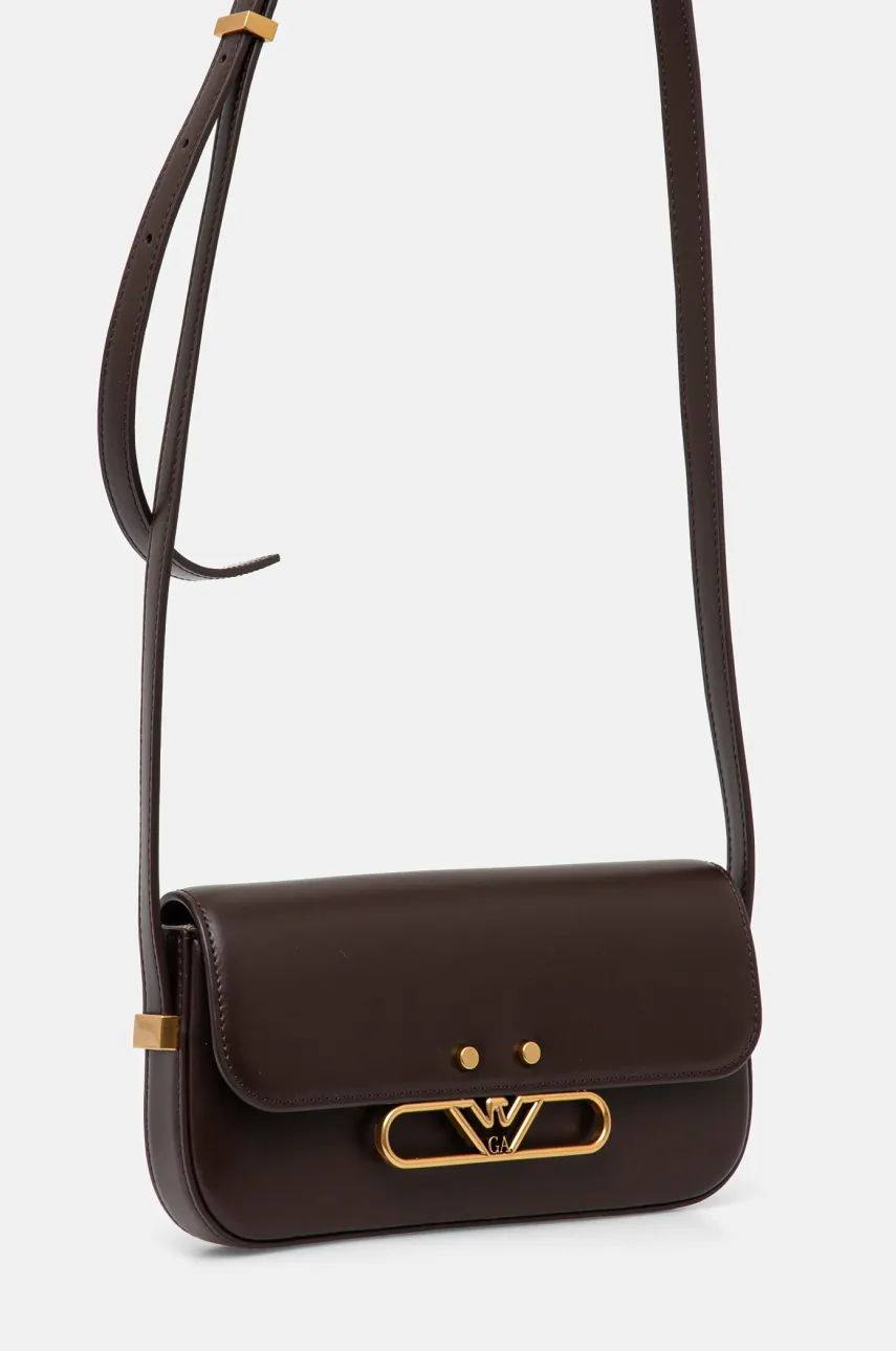 Кожаная сумочка Emporio Armani цвет коричневый EW001212 AF14786 Кожаная сумочка Emporio Armani цвет коричневый EW001212 AF14786