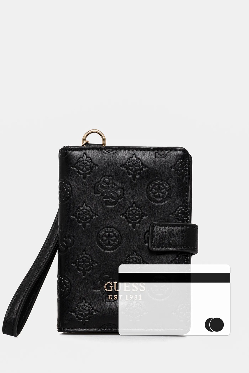 Θήκη διαβατηρίου Guess και ετικέτα αποσκευών WILDER χρώμα: μαύρο, TWX745 20370 φωτογραφία