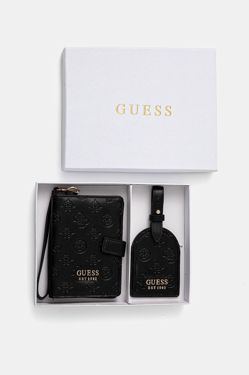 Θήκη διαβατηρίου Guess και ετικέτα αποσκευών WILDER χρώμα: μαύρο, TWX745 20370 φωτογραφία