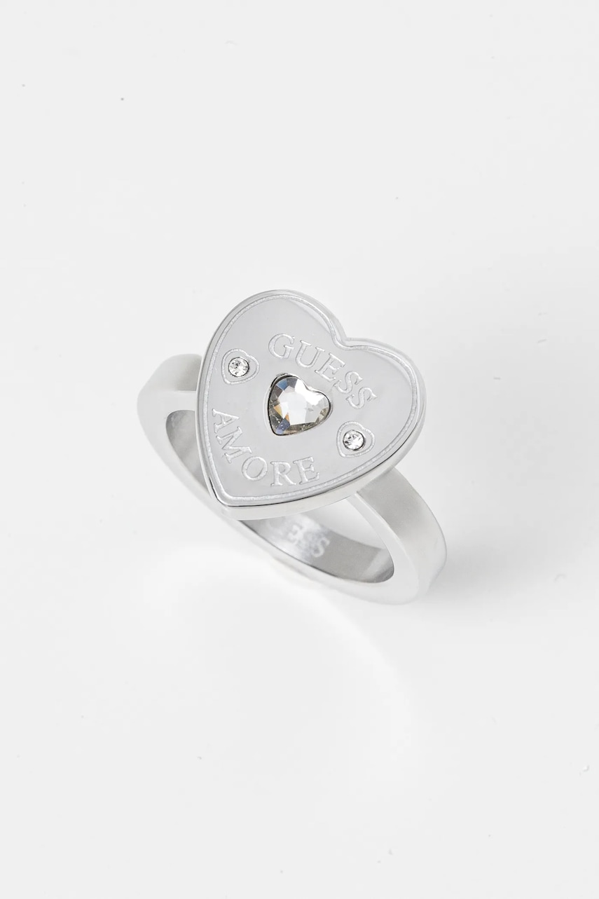 

Пръстен Guess AMORE JUBR05 059JW, Сребърен