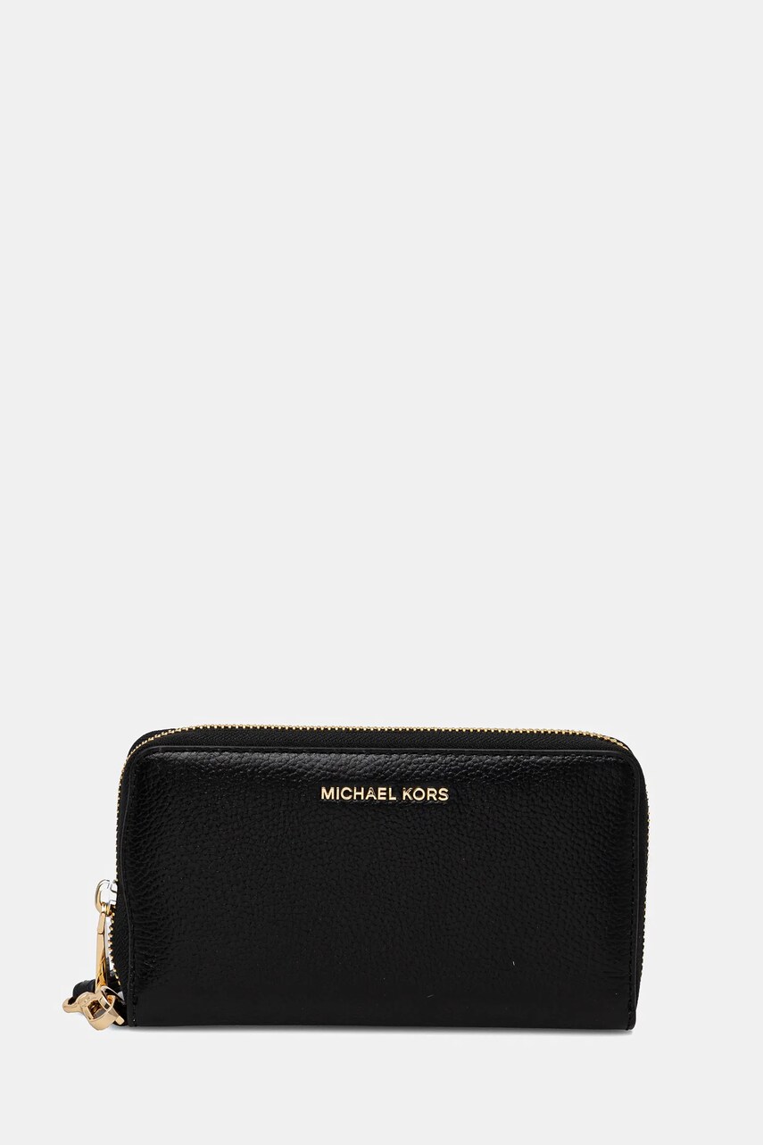 Levně Kožená peněženka MICHAEL Michael Kors černá barva, 32F6GM9E3L