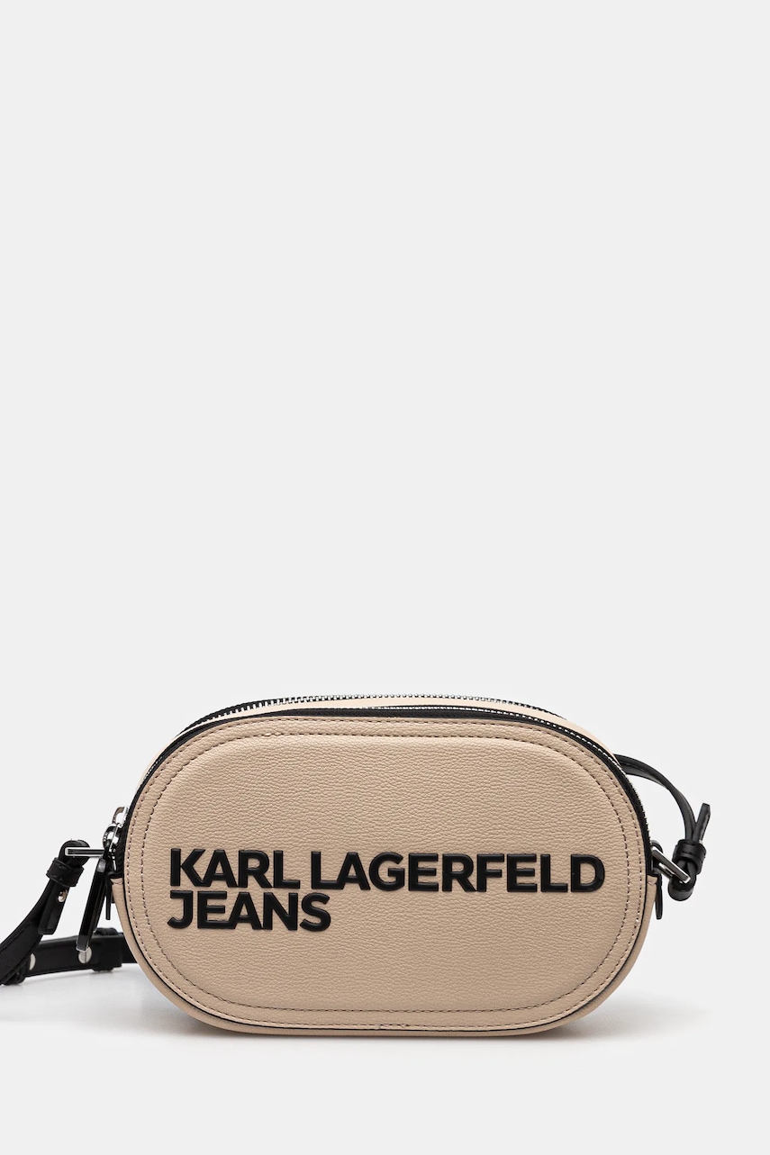 Karl Lagerfeld Jeans geantă culoarea bej, A2W30249