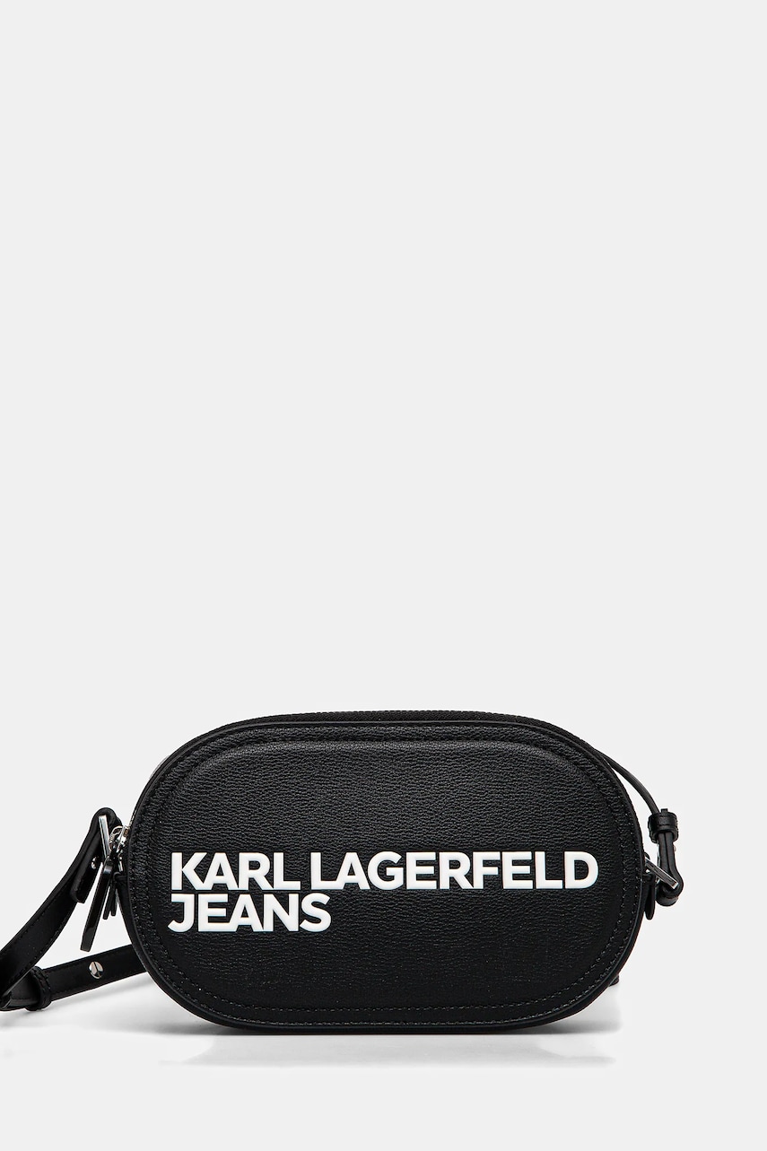Karl Lagerfeld Jeans geantă culoarea negru, A2W30249 Karl Lagerfeld Jeans geantă culoarea negru, A2W30249