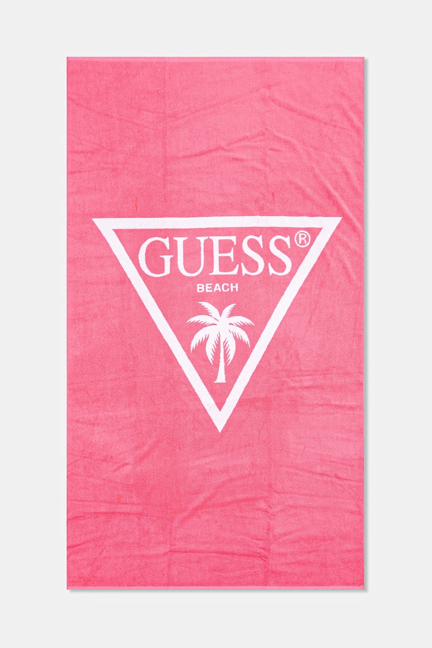 Levně Bavlněný ručník Guess růžová barva, E5GZ14 SG00P