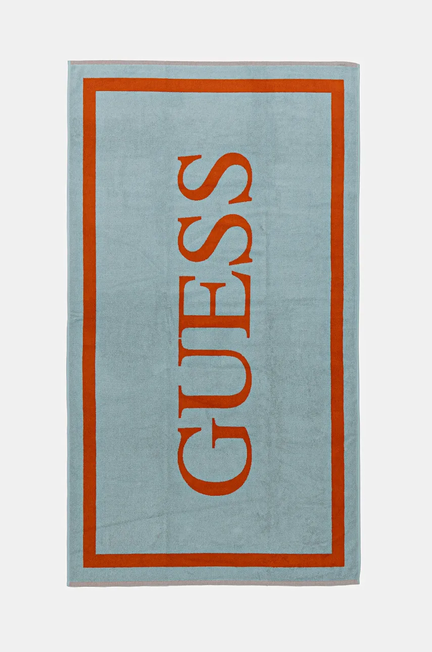 Levně Bavlněný ručník Guess tyrkysová barva, E5GZ13 SG00P
