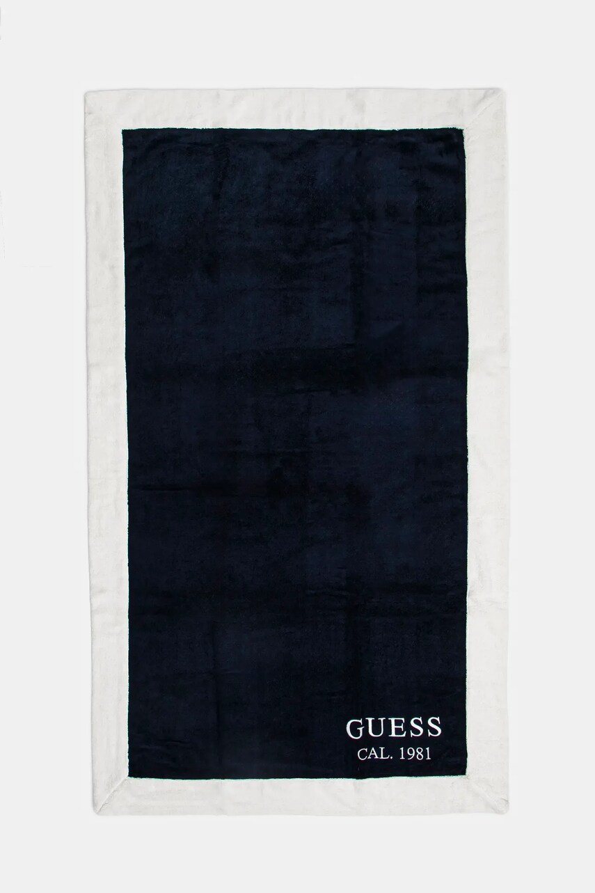 Levně Bavlněný ručník Guess tmavomodrá barva, E5GZ15 KCDM0