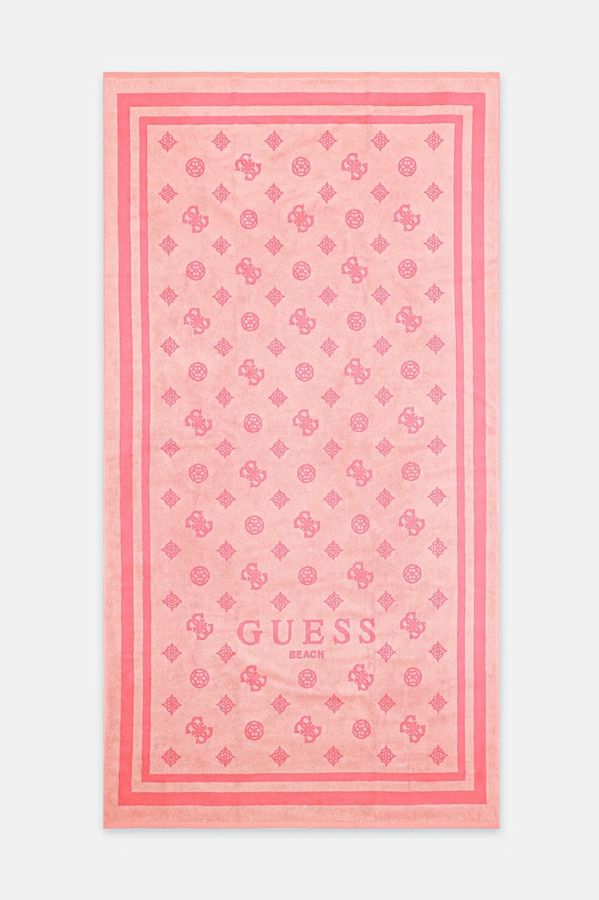 Levně Bavlněný ručník Guess růžová barva, E5GZ08 SG00P