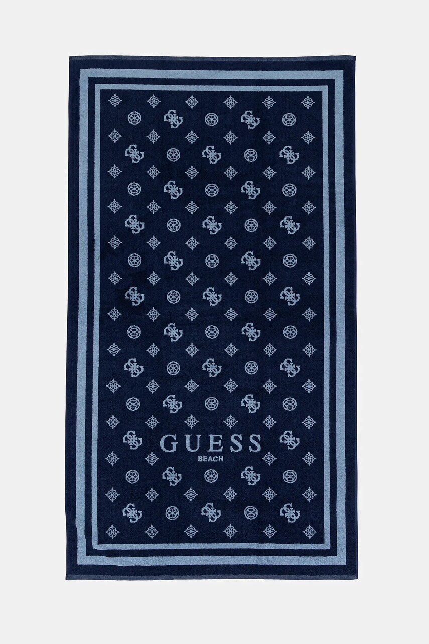 Levně Bavlněný ručník Guess tmavomodrá barva, E5GZ08 SG00P