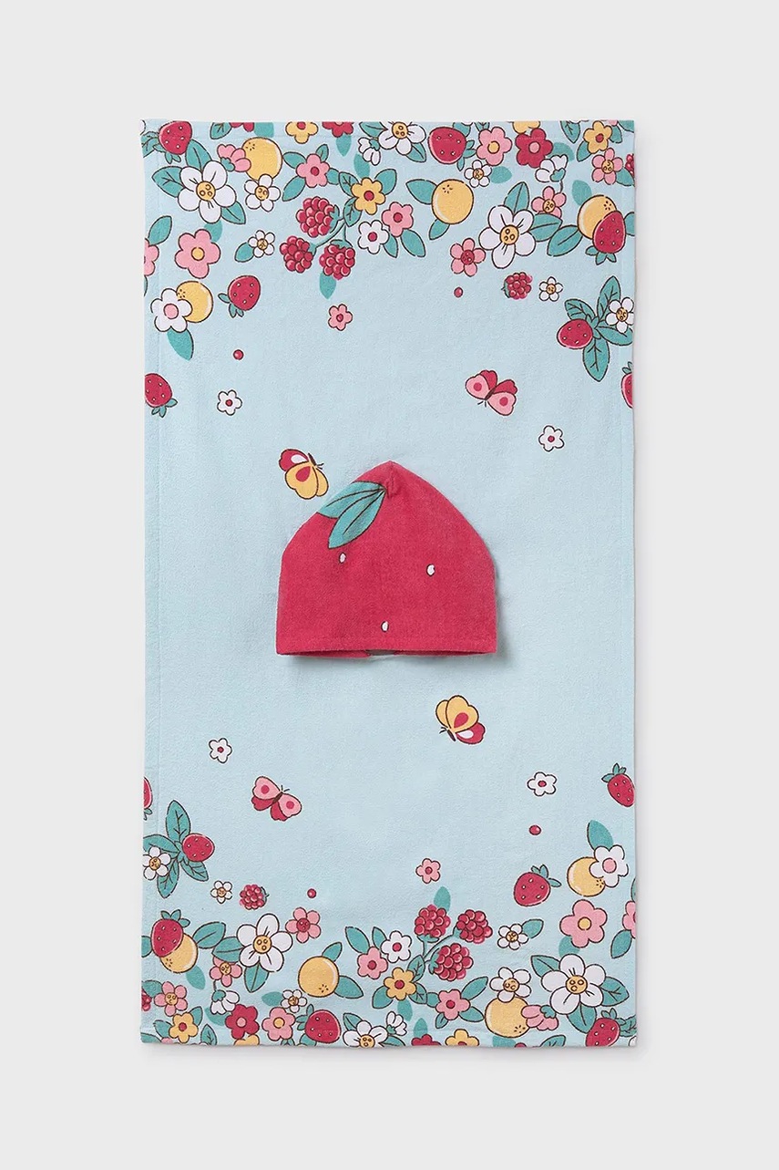 Детское хлопковое полотенце Mayoral Newborn цвет бирюзовый 9919