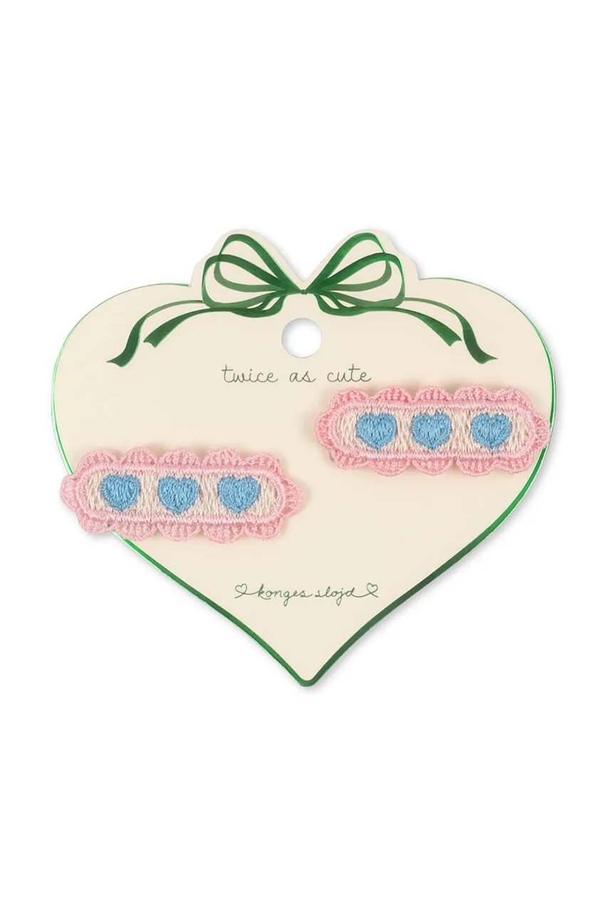 Детские заколки для волос Konges Sløjd 2 PACK HEART EMBROIDERY HAIR CLIP KS103217 Детские заколки для волос Konges Sløjd 2 PACK HEART EMBROIDERY HAIR CLIP KS103217