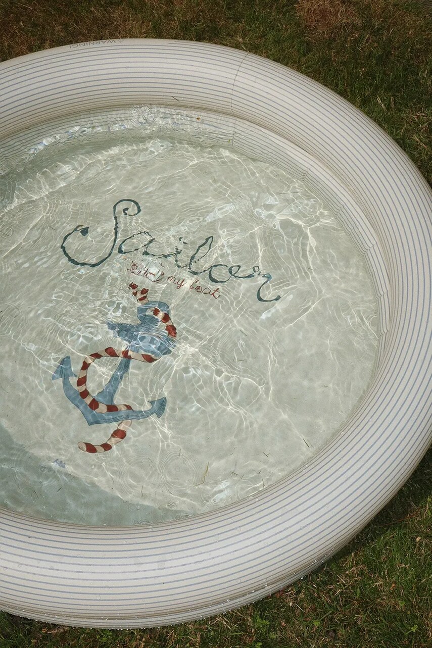 Levně Dětský bazén Konges Sløjd BASIC 2 RING POOL SMALL béžová barva, KS103086