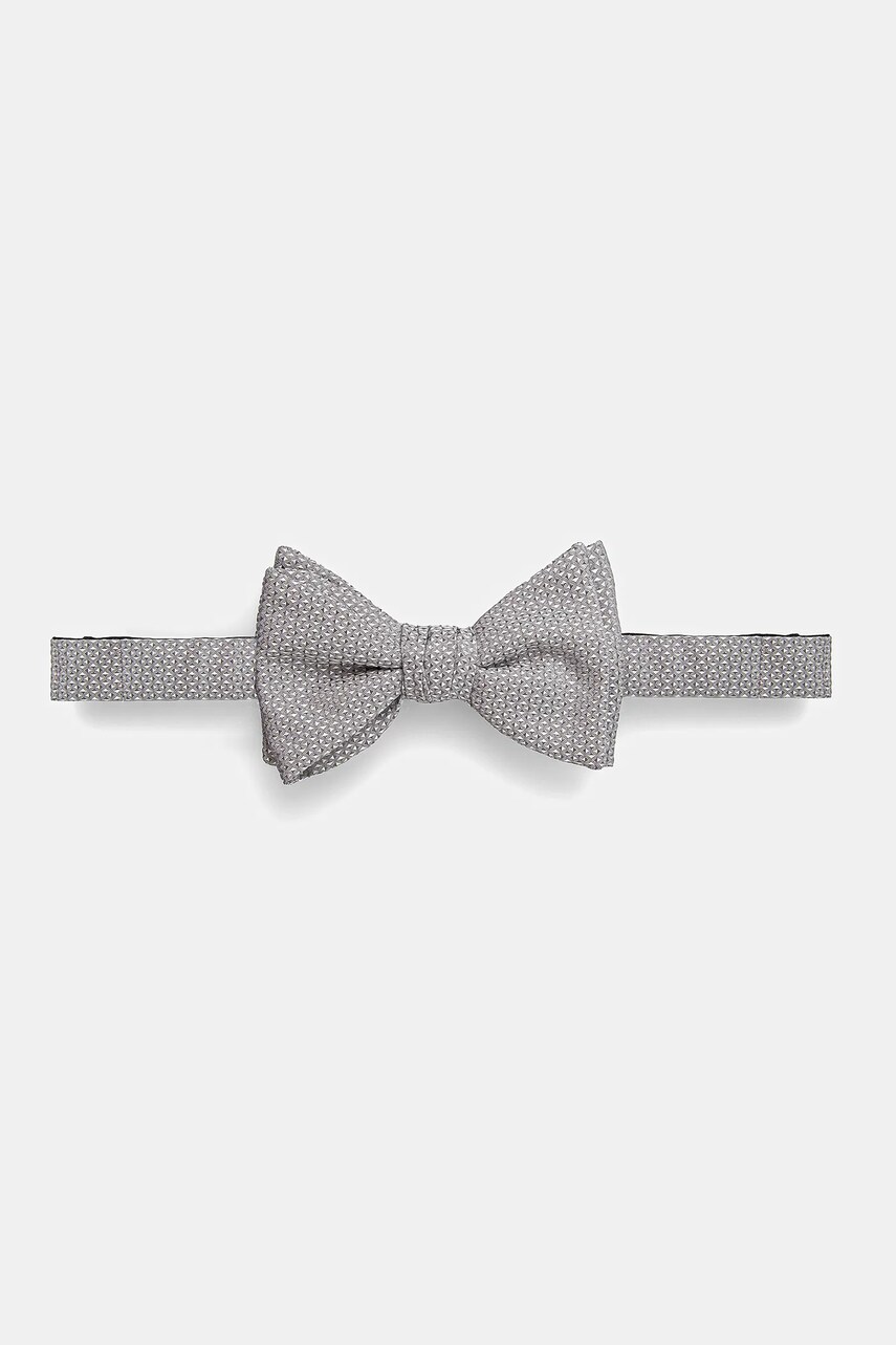 Levně Hedvábný motýlek HUGO šedá barva, 50540130