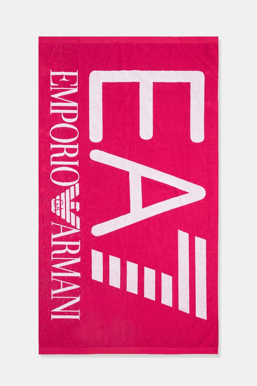 Levně Bavlněný ručník EA7 Emporio Armani růžová barva, AF13300.7X000102