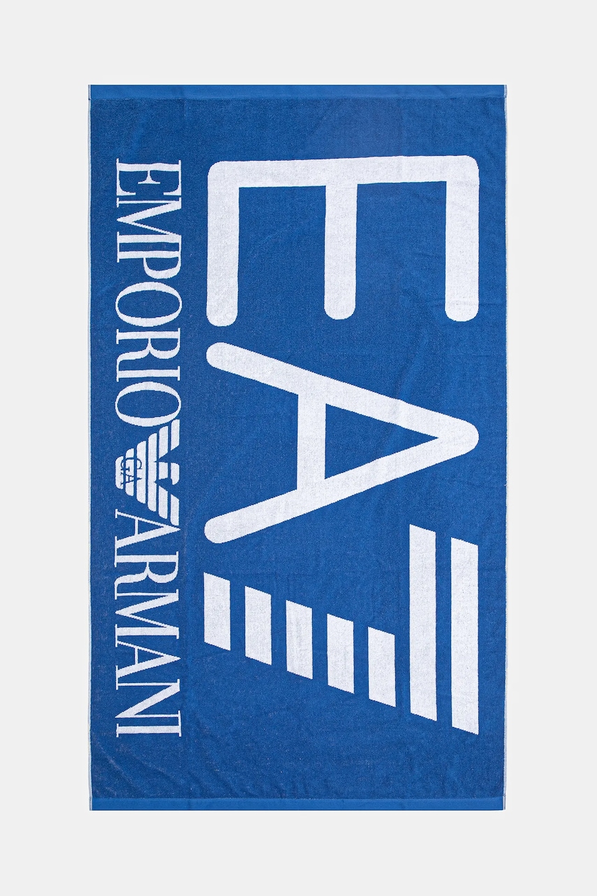 Levně Bavlněný ručník EA7 Emporio Armani modrá barva, AF13300.7X000102