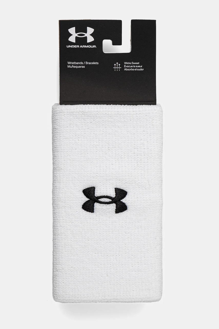 Under Armour wristband 2-pack culoarea alb, UAR-1218006100