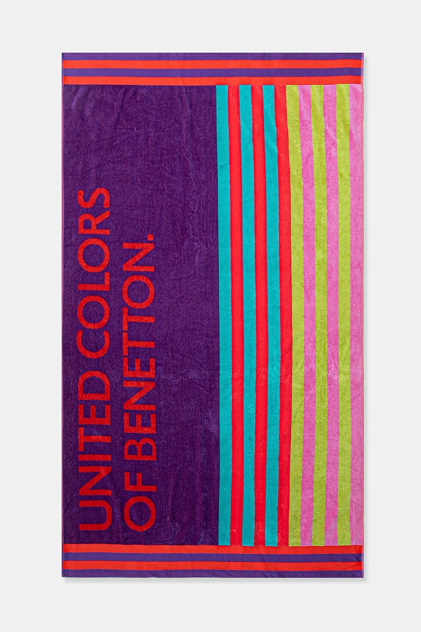 United Colors of Benetton prosop din bumbac culoarea violet, 61GP2801Q