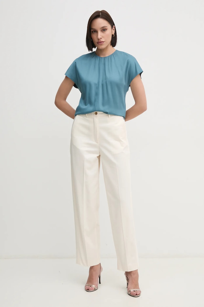 Блузка Calvin Klein женская цвет зелёный однотонная K20K207839 Блузка Calvin Klein женская цвет зелёный однотонная K20K207839