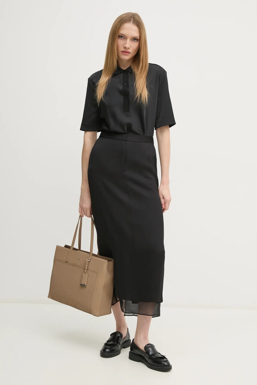 Поло Calvin Klein женское цвет чёрный K20K207977 Поло Calvin Klein женское цвет чёрный K20K207977