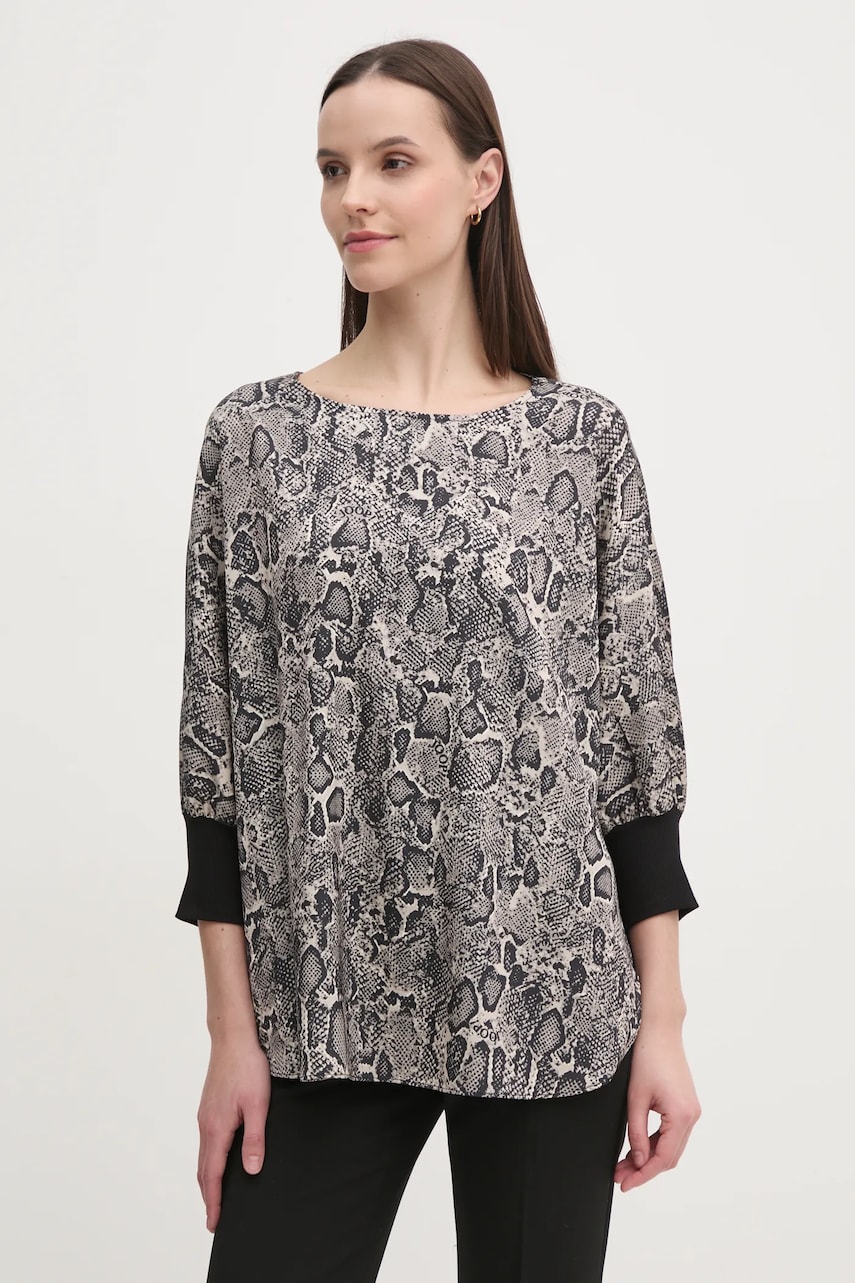 Joop! bluză femei, culoarea bej, cu imprimeu, 30044813 10018881 Joop! bluză femei, culoarea bej, cu imprimeu, 30044813 10018881