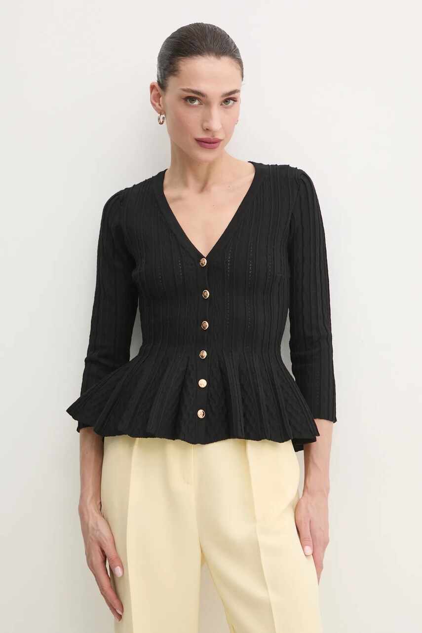 Elisabetta Franchi cardigan femei, culoarea negru, MK50B51E2