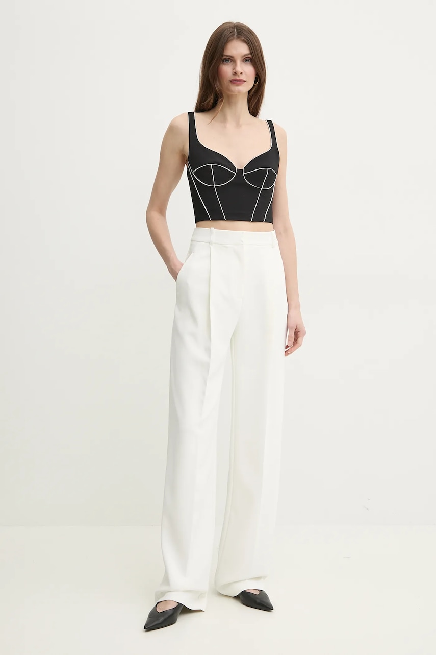 Топ Elisabetta Franchi женская цвет чёрный узор TO02451E2 Топ Elisabetta Franchi женская цвет чёрный узор TO02451E2