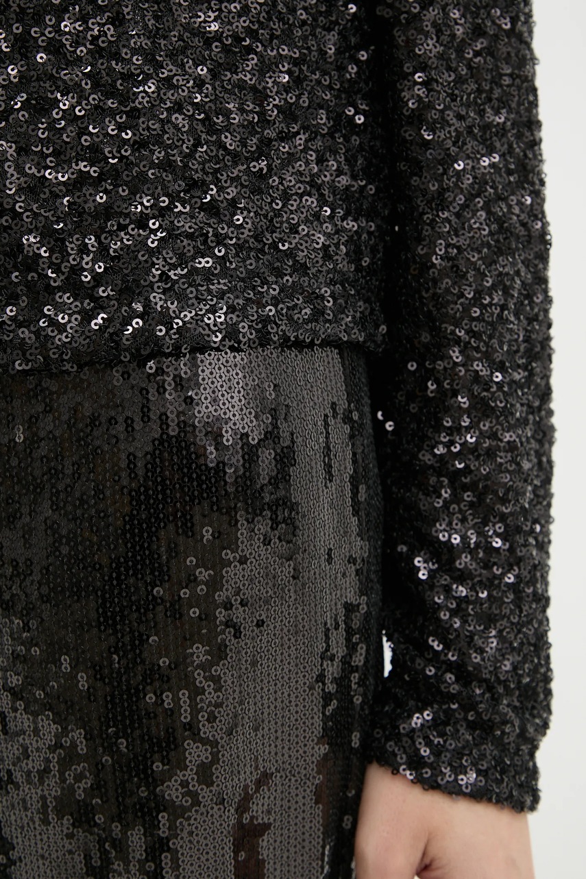 Μπλουζάκι Bruuns Bazaar χρώμα: μαύρο, BBW4193 φωτογραφία