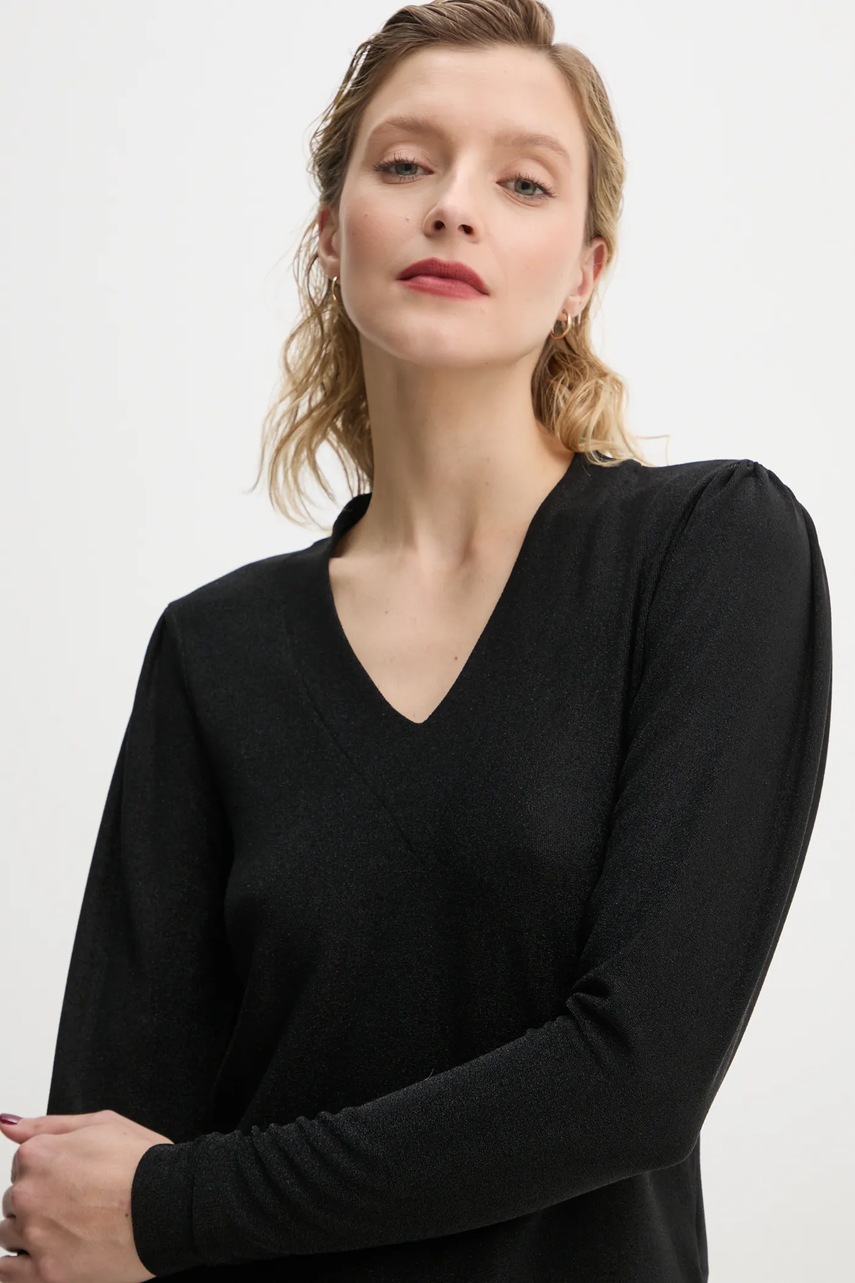 Longsleeve Bruuns Bazaar χρώμα: μαύρο, BBW4246 φωτογραφία