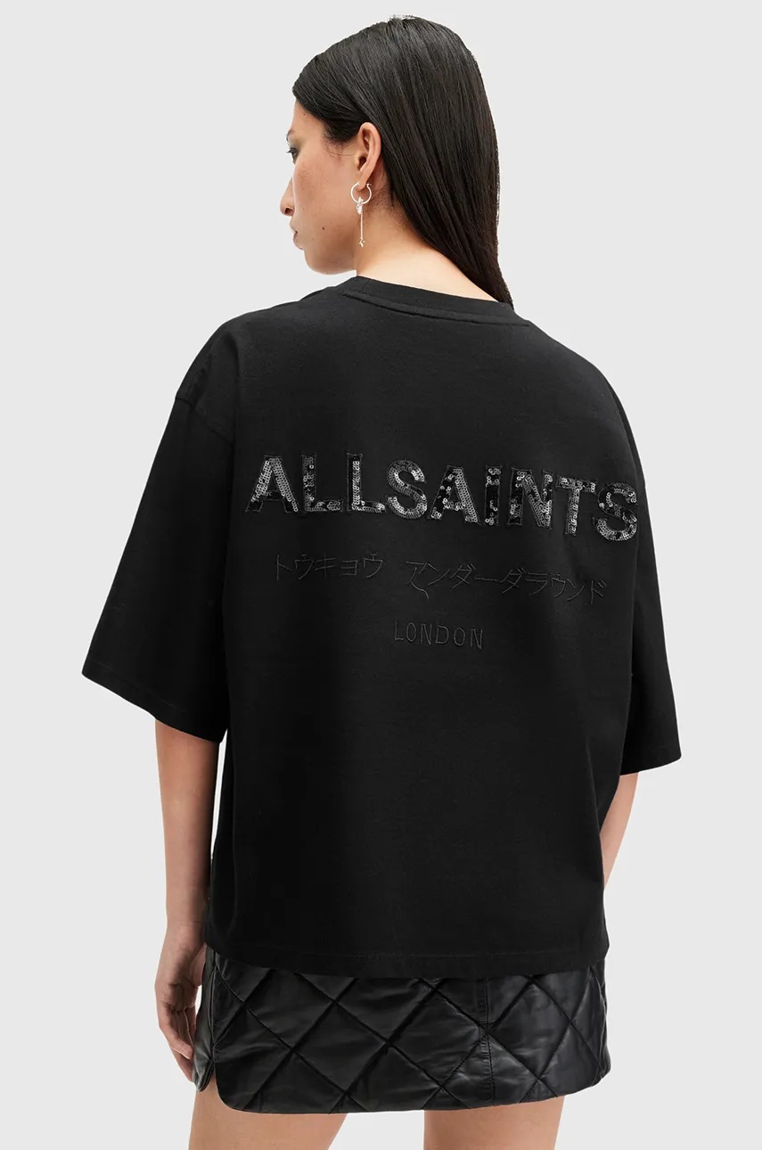 Бавовняна футболка AllSaints AMELIE колір чорний W124JB 