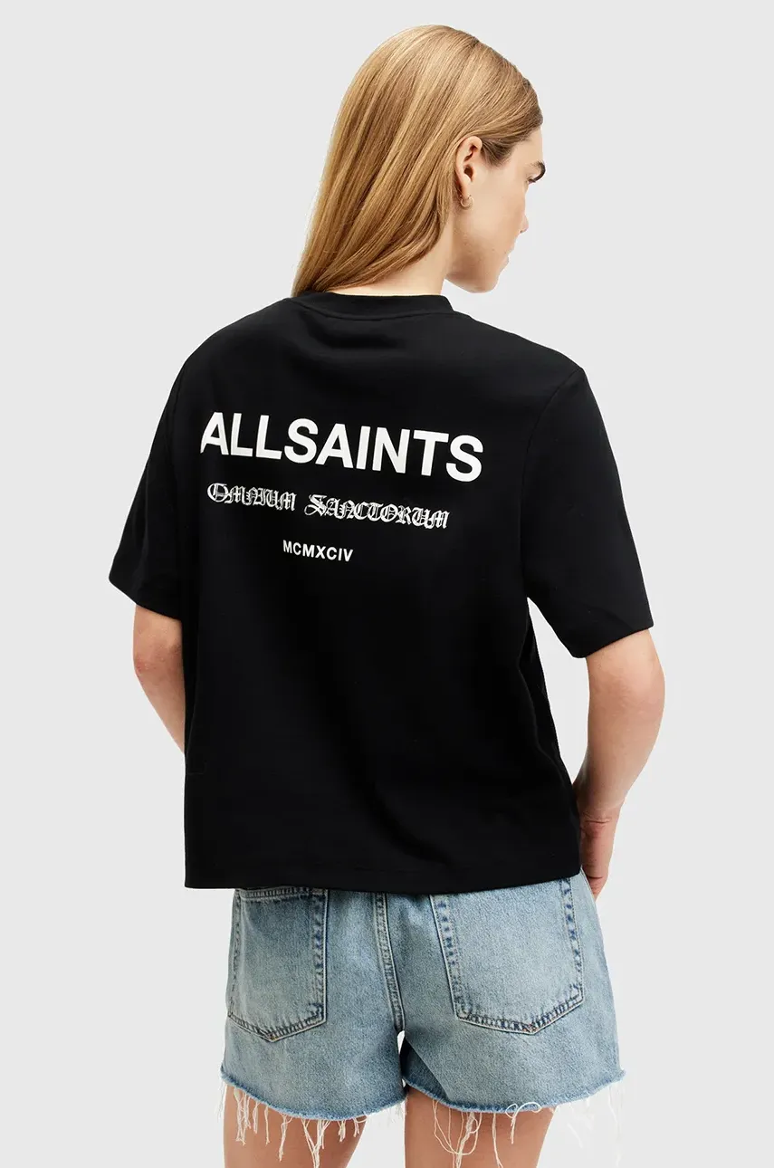 Хлопковая футболка AllSaints OMNIUM LISA женская цвет чёрный W137JB Хлопковая футболка AllSaints OMNIUM LISA женская цвет чёрный W137JB