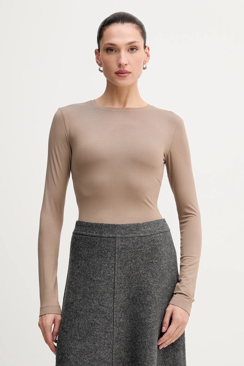 La Mania longsleeve MILO culoarea gri, LM.MILO