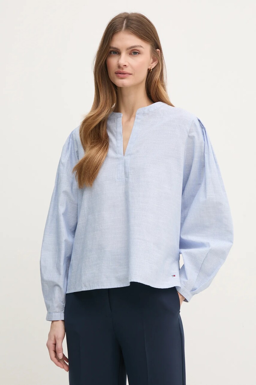 Tommy Hilfiger blúz pamutból női, mintás, WW0WW45319 akciós termékkép 1