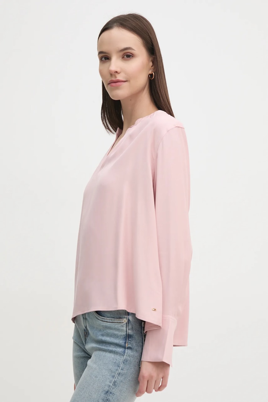 Блузка Tommy Hilfiger женская цвет розовый однотонная WW0WW44049 Блузка Tommy Hilfiger женская цвет розовый однотонная WW0WW44049