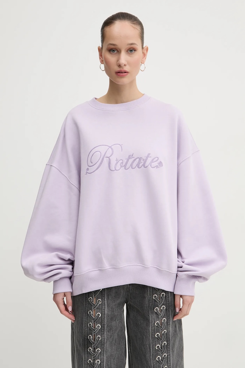 Rotate hanorac de bumbac femei, culoarea violet, neted, 1134251813 Rotate hanorac de bumbac femei, culoarea violet, neted, 1134251813
