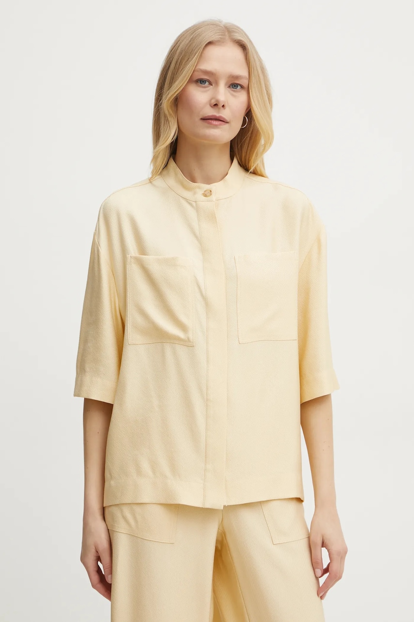 BOSS camasa femei, culoarea bej, regular, 50530571