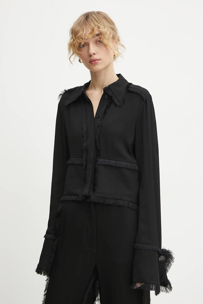 Day Birger et Mikkelsen camasa Emmie femei, culoarea negru, cu guler clasic, regular, DAY65243508 Day Birger et Mikkelsen camasa Emmie femei, culoarea negru, cu guler clasic, regular, DAY65243508