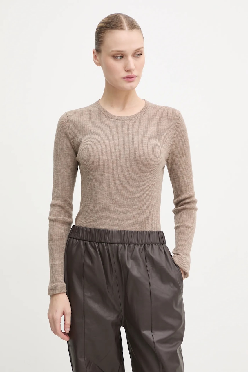 Day Birger et Mikkelsen longsleeve din lână Mariana culoarea bej, DAY65243602 Day Birger et Mikkelsen longsleeve din lână Mariana culoarea bej, DAY65243602