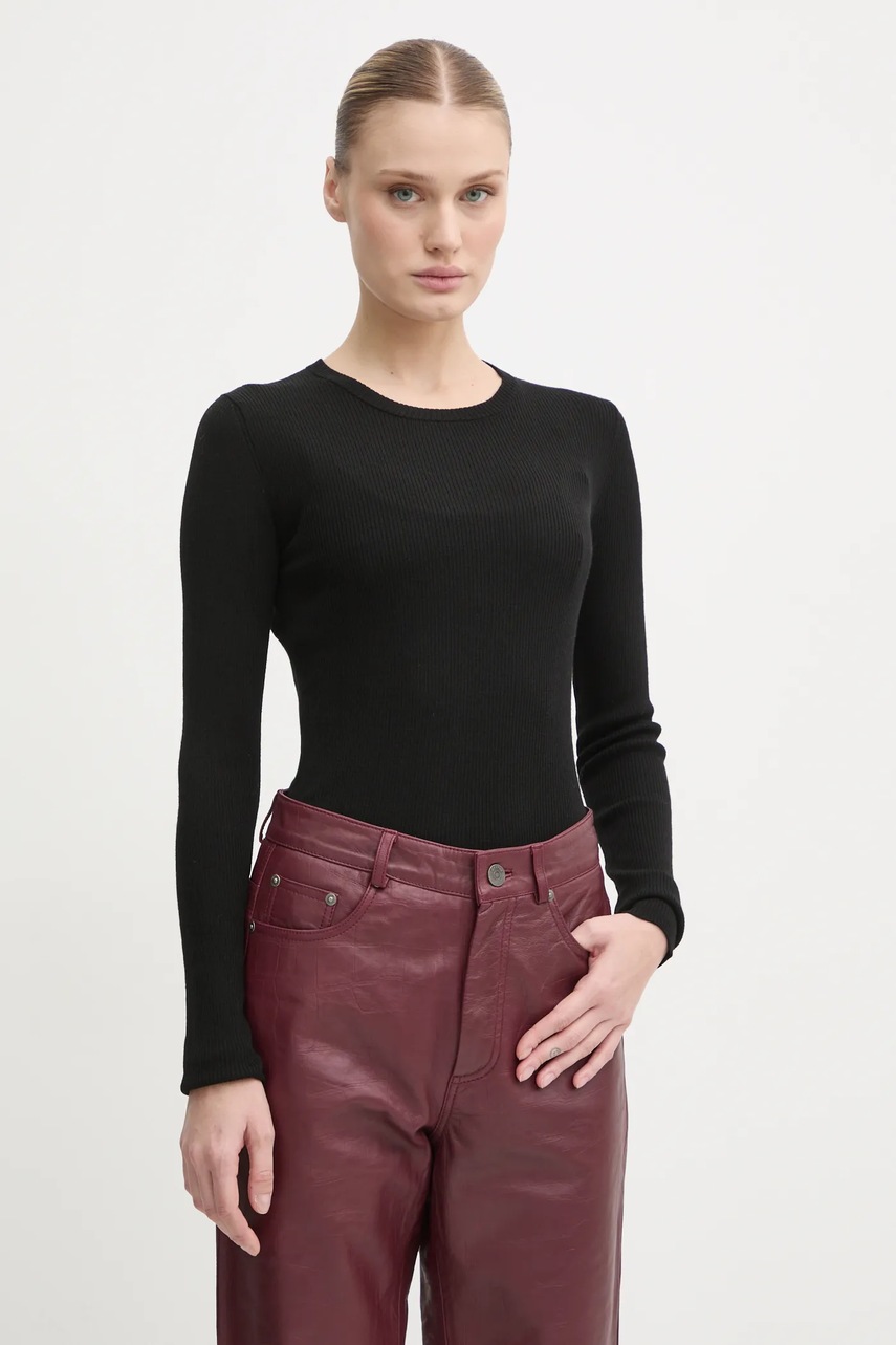 Πουκάμισο μακρυμάνικο μάλλινο Day Birger et Mikkelsen Mariana χρώμα: μαύρο, DAY65243602 φωτογραφία